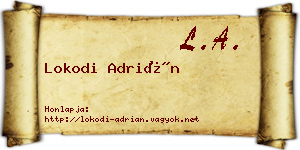 Lokodi Adrián névjegykártya